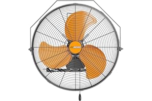 AIRWIZARD 18" Wall Mounted Metal Fan High Velocity 4250 CFM - 3-Speed Adjustable Industrial Shop Fan for Garage, Gym, Basement, Workshop & Commercial Use