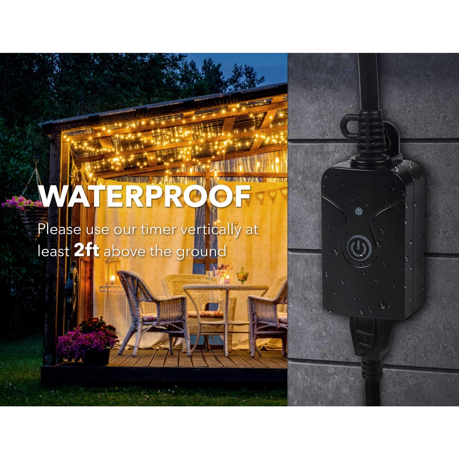 HBN Outdoor Indoor Wireless Remote Control 3-Prong Outlet Weatherproof Heavy Duty 15 A Compact 1 Remote 1 Outlet with Remote 6-inch Cord 100ft Range ETL Listed (Battery Included): Industrial & Scientific