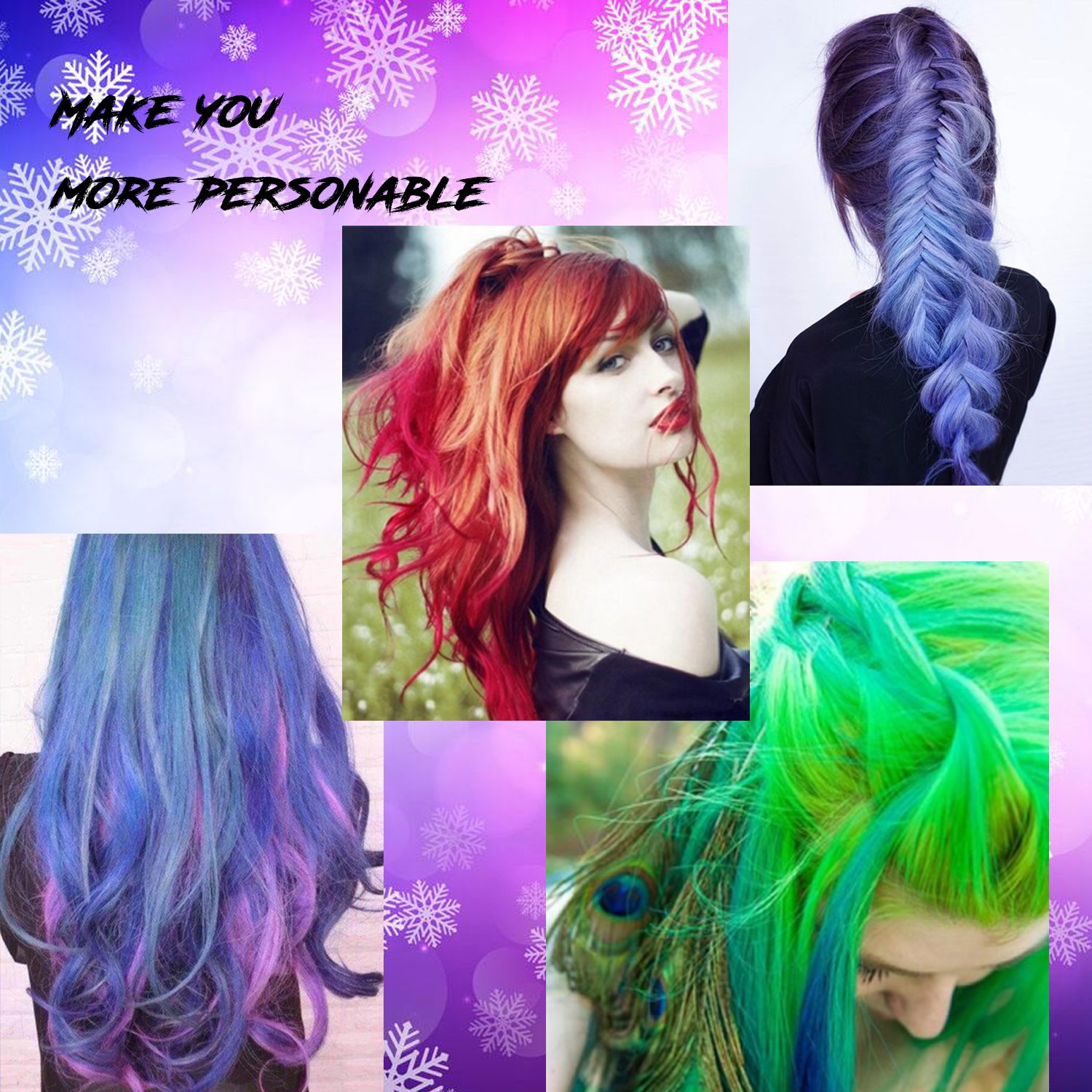 Girl Hair Chalk Set - XIAO MO GU Temporary Hair Color for Kids Girl, Hair Dye Set Toys Gifts for Girls Teens Adults Party or Cosplay DIY, 6 Colors