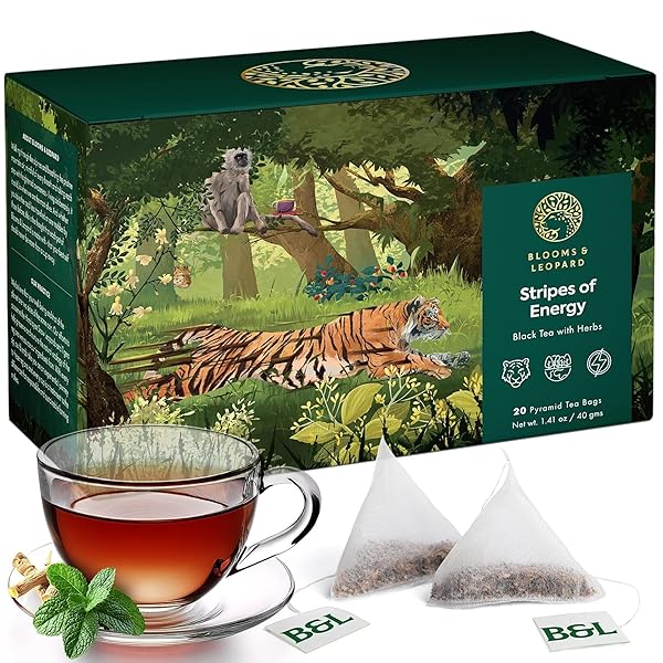 BLOOMS & LEOPARD PREMIUM BLACK TEA BAGS |...