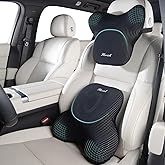 FLORICH Lumbar Support Pillow and Neck Headrest Pillow for Office Chair Car, Ergonomic Memory Foam, Relieves Neck, Back Pain, Pressure-Relieving Back Support for Car, Office Chair & Wheelchair – Black