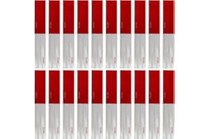Dodgelav DOT-C2 Reflective Tape 2" × 12" × 20 Pack Outdoor Conspicuity Red White Safety Stickers Warning Strong Adhesive Deca