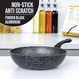 Blackmoor Classic 28cm Non-Stick Induction Wok Black Marble Effect view 8