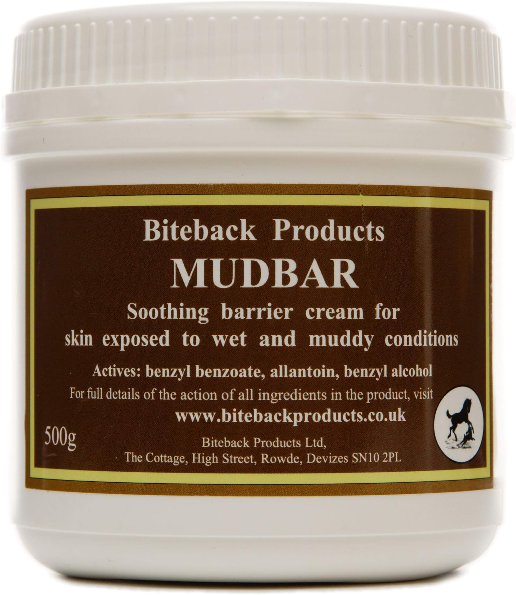 Biteback Products 'Mudbar'™ Waterproof Barrier Cream for Horse Mud/Rain Skin Conditions 500g