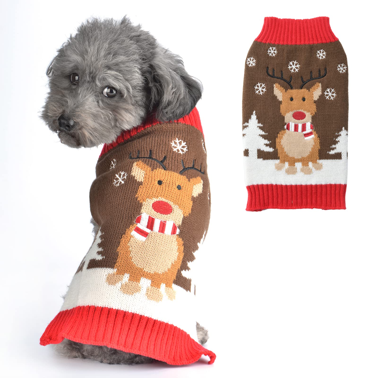 PETCARE Christmas Pet Dog Sweater Holiday Classic ugly Apparel Jumper For Small Medium Dogs,Cartoon Winter Warm Puppy Cat Dog Clothes Knitwear