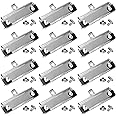wexpw 14 Pack Mountable Clipboard Clips Hardware with Screws Metal Replacement Clipboard Clips with Rubber Feet and Hanging Hole, Spring Loaded Clipboard Clamps Hardware