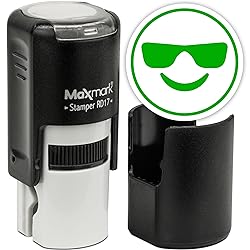 MaxMark Round Self Inking Emoji Stamp - Sunglasses