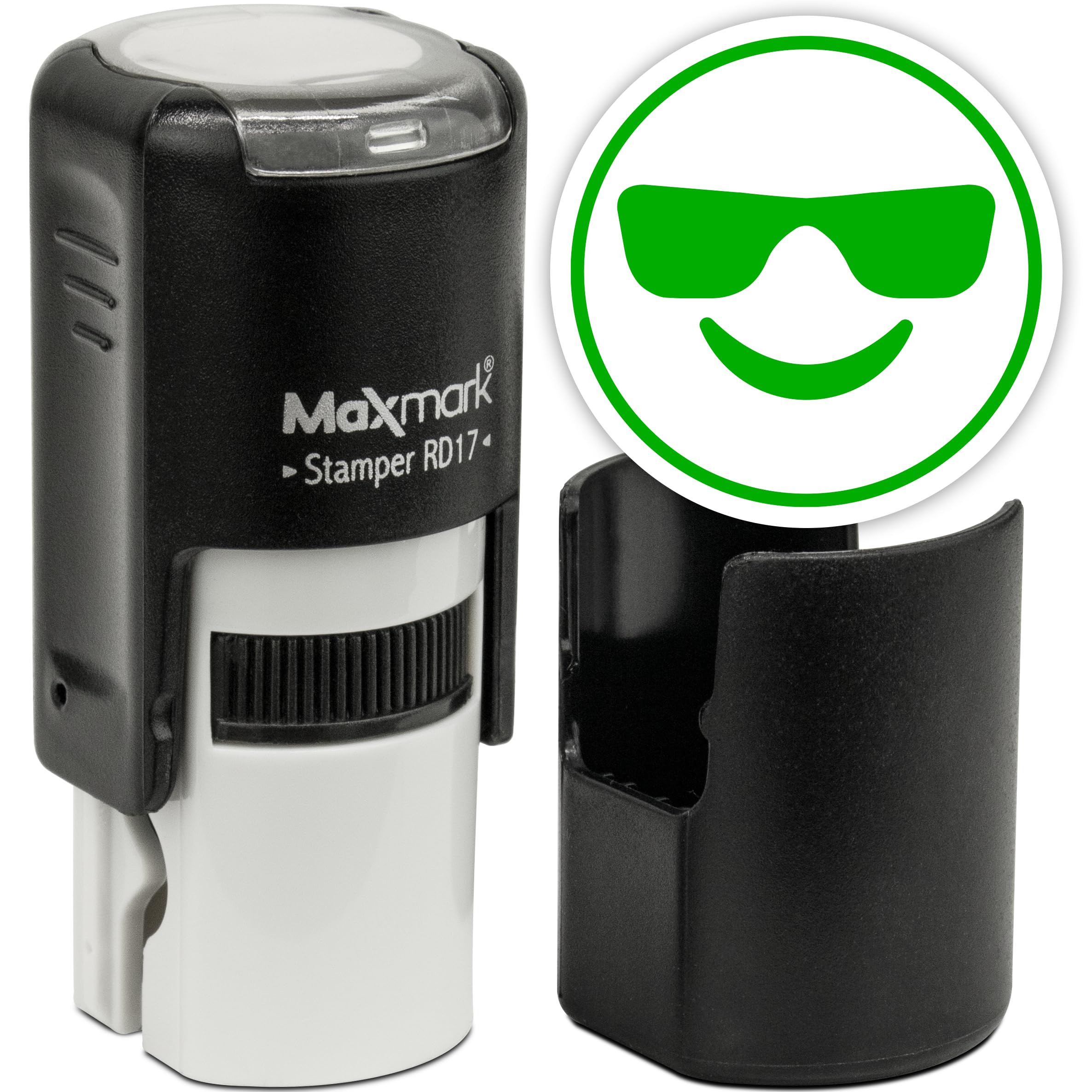 MaxMark Round Self Inking Emoji Stamp - Sunglasses