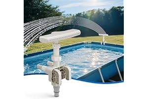 Muscccm Pool Fountain for Above Ground Pools, Pool Sprinkler Fountain Upgraded 360° Adjustable Spray, Waterfall Fountains Swimming Accessories, Cooling & Relaxation (Beige)