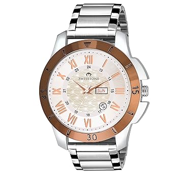 GR355-SLV-CH Stainless Steel Chain Wrist Watch for Men