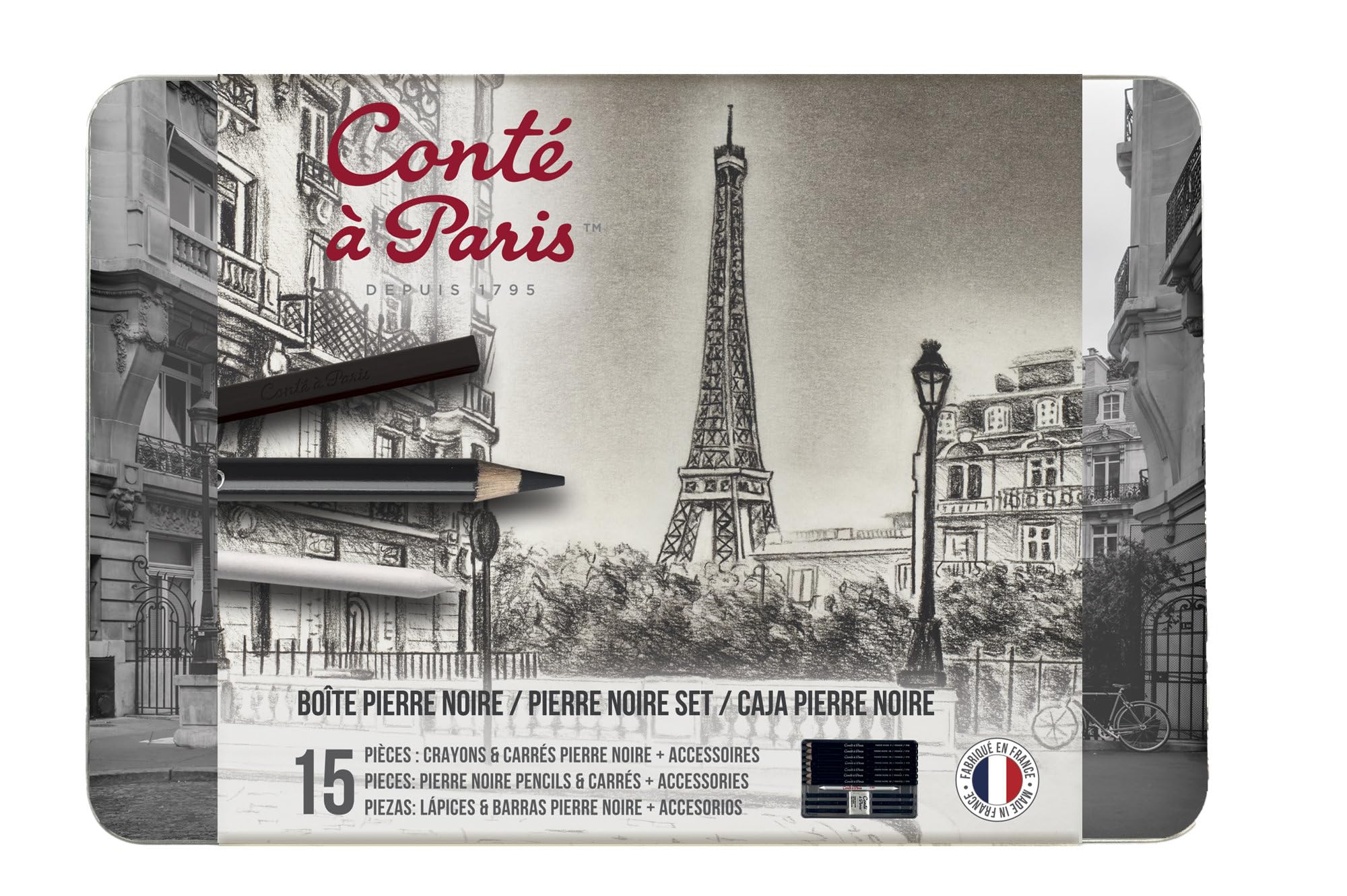 Conté à Paris Pierre Noir Set, 15 Piece