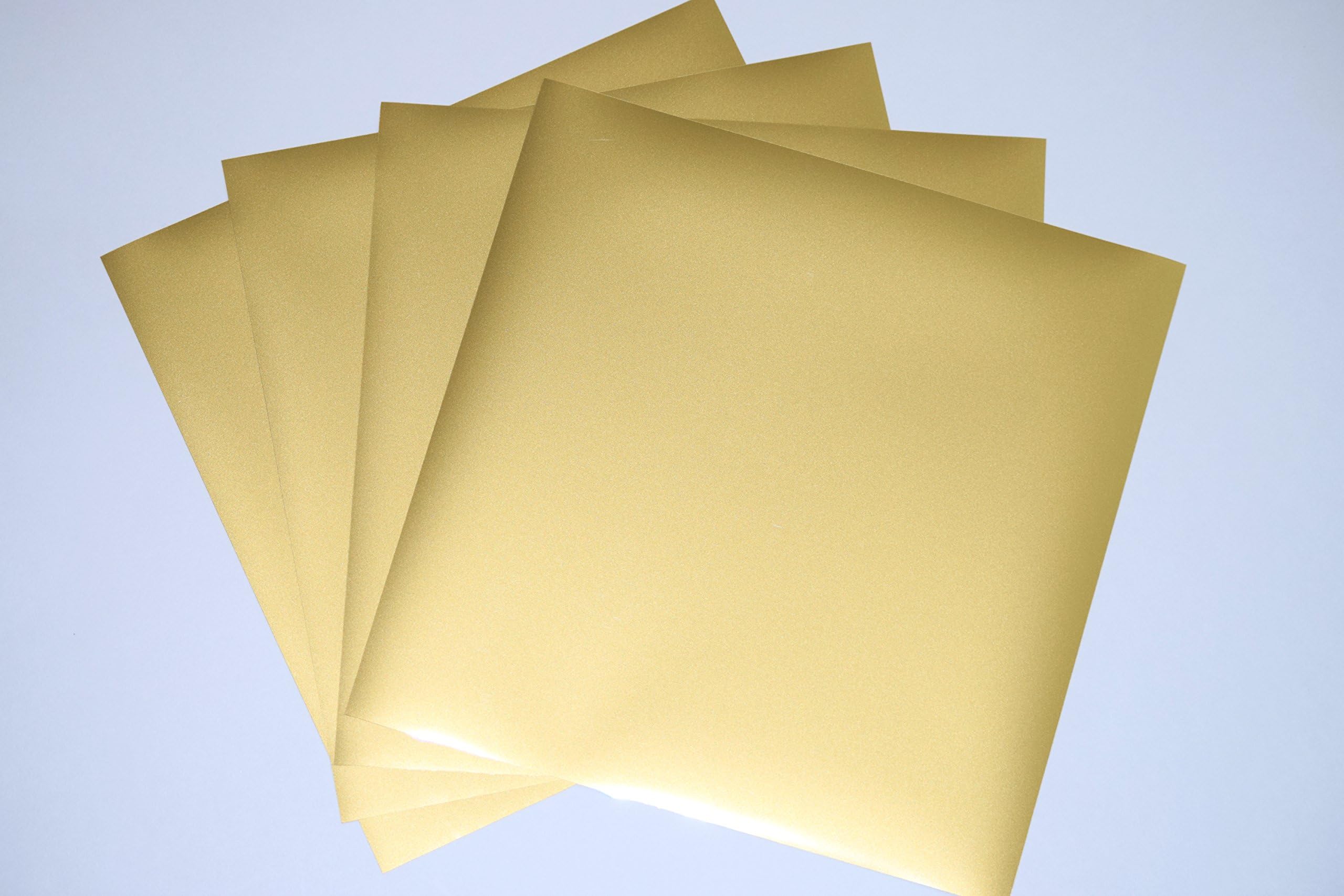SpotDeals4u PU flex GOLD Heat Transfer Vinyl (HTV) for T Shirts garments bags and other fabrics - 4 PU flex Sheets 10" X 10" - Iron on Vinyl for T Shirts (Gold)