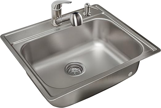 Kindred Kss802snkit 20 Gauge Stainless Steel Single Bowl Topmount