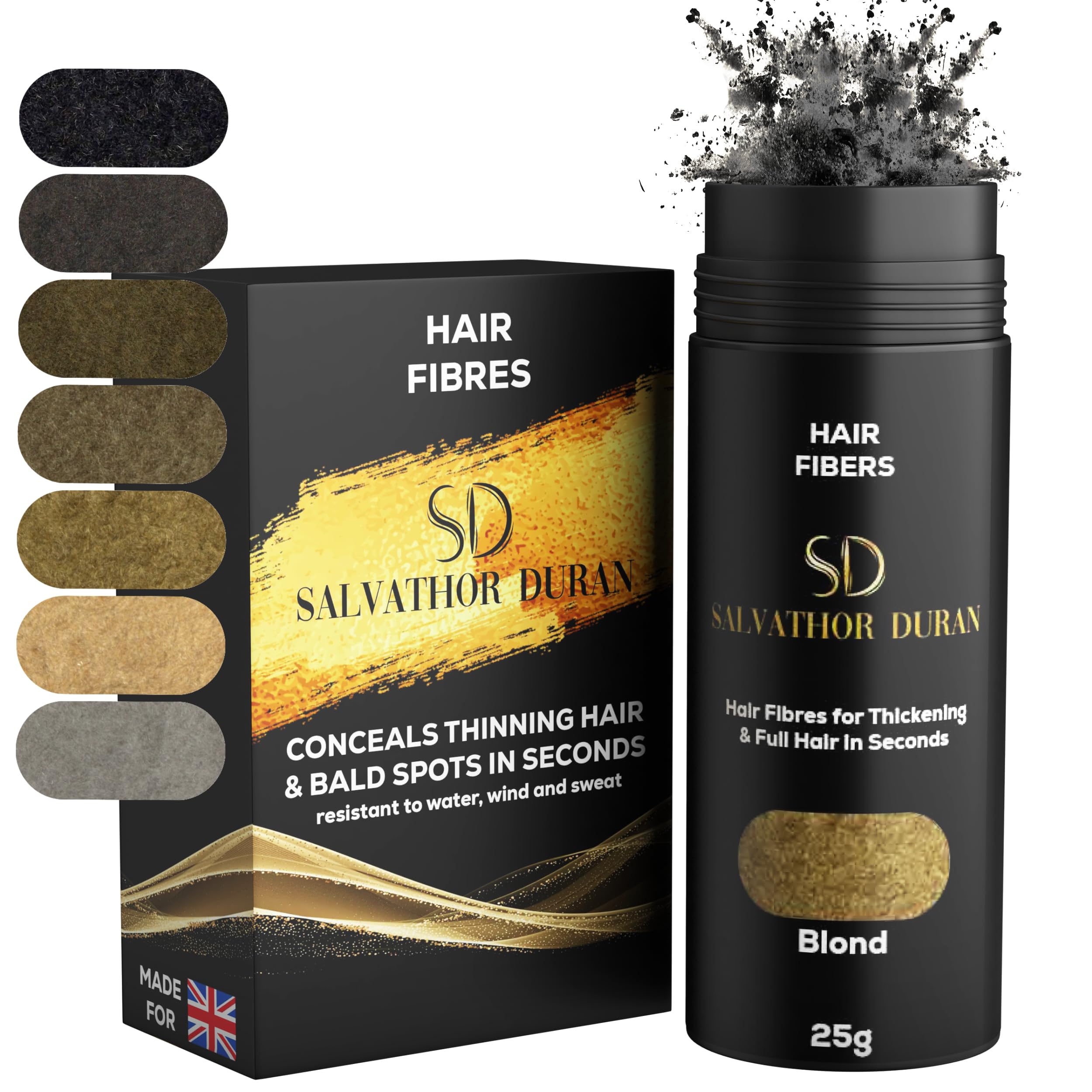 Hair Fibers Salvathor Duran 25 g - Hair Fibre Spray for Instant Volume - Hair Builind Fibers (Blond)