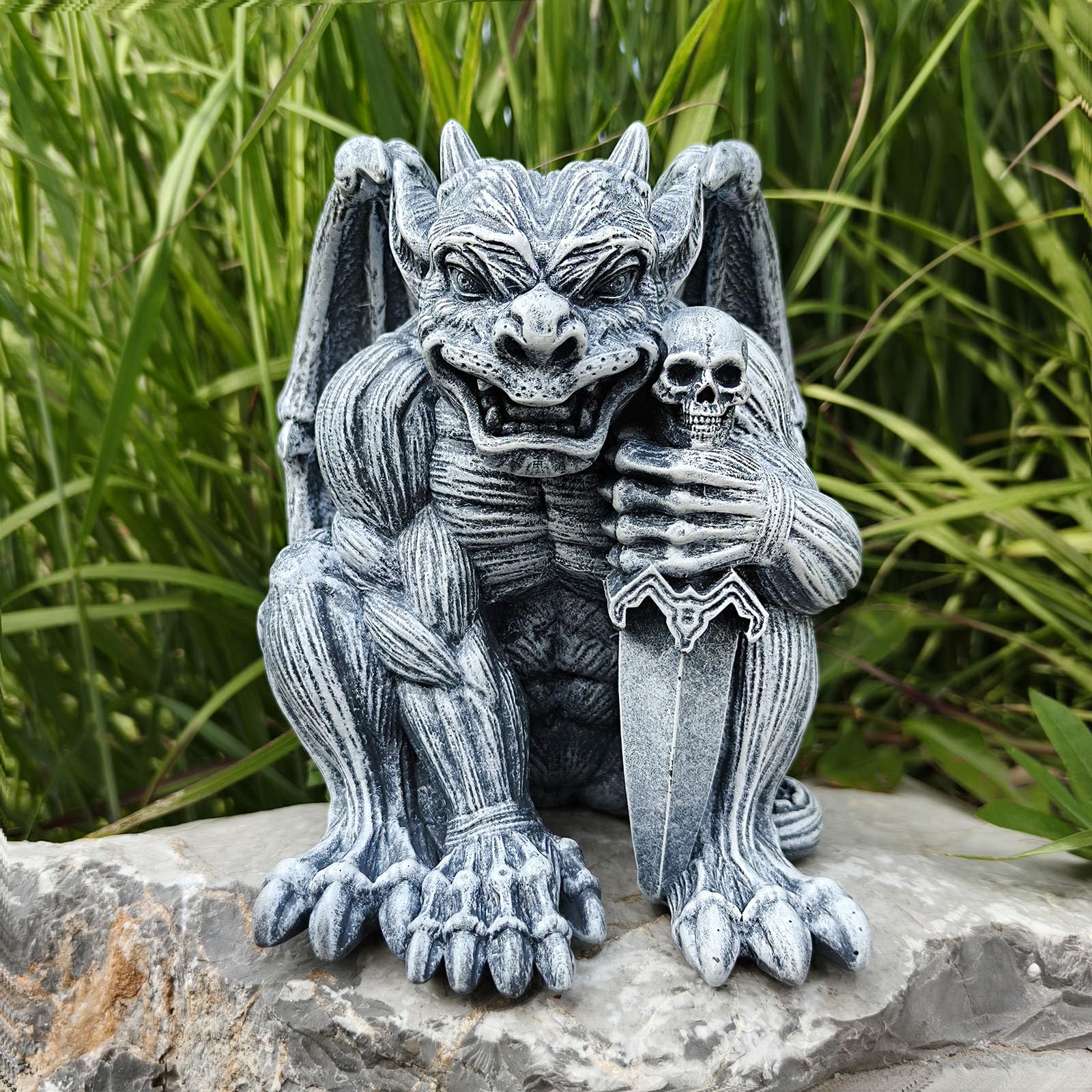 qumHmup Gargoyle Sculpture Figurine,Gothic Stone Statue , $27.46