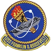 USS Franklin D. Roosevelt (CV-42) Patch &ndash; Hook and Loop, 4"