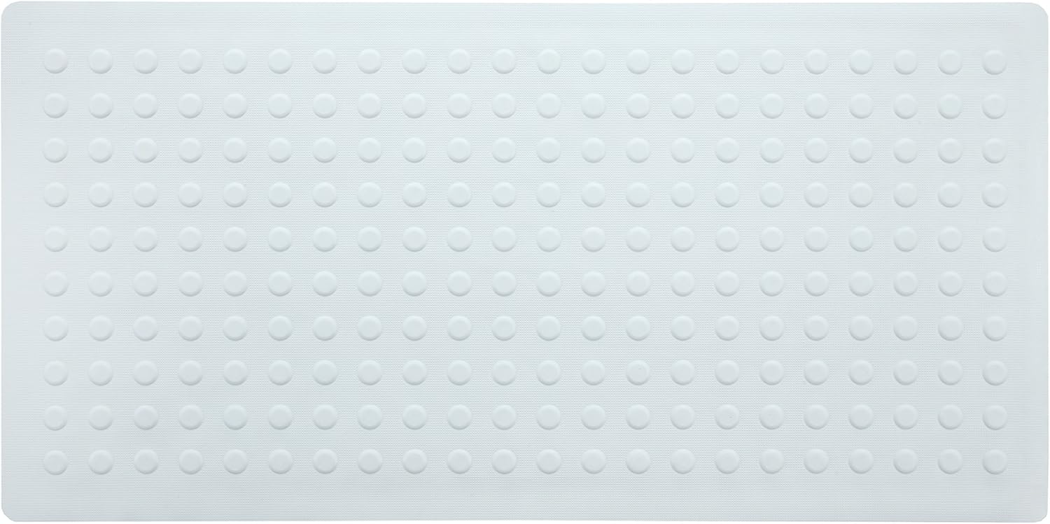 SlipX Solutions Mildew Resistant White Extra Long Rubber Bath Safety Mat Features Powerful Microban Antimicrobial Product Protection (220 Suction Cups, 36" Long, Great Non-Slip Coverage): Health & Personal Care