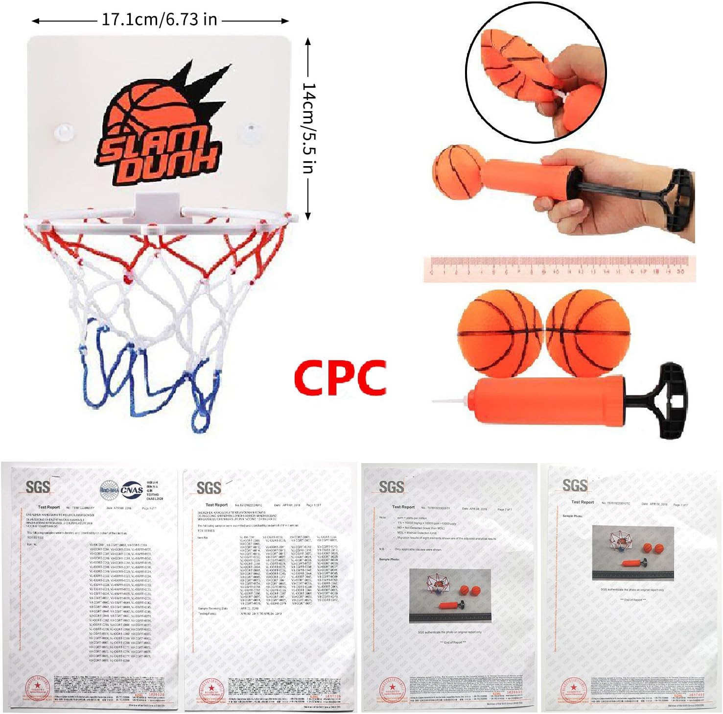 CGRTEUNIE Congerate Slam Dunk Bedroom Bathroom Toilet Office Desktop Mini Basketball Decompress Game Gadget Toy Home Decor for Kid Education Pet Play and Basketball Lovers CPC Certificate: Toys & Games
