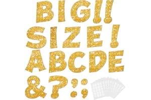 XIHEER 154 Pcs Large 7" Glitter Bulletin Board Letters, Poster Board Letters Alphabet Punctuation Cut Out Cardboard Letters Accessories for Classroom Display Decorating Supplies 7inch