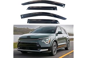IMMORTAL GROUP IG Window Visor Compatible with Kia NIRO 2023-2025, Tape-On Rain Guard Side Vent Deflector, 2023 2024 2025