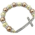 Elosee Sideways Curved Cross Stretch Bracelet