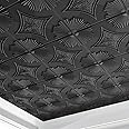 Art3d Drop Ceiling Tiles 24x24 in Black (12-Pack, 48 Sq.ft), 3D Wainscoting Panels Glue Up 2x2
