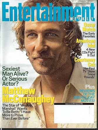 Entertainment Weekly Matthew Mcconaughey Courteney Cox Beyonce