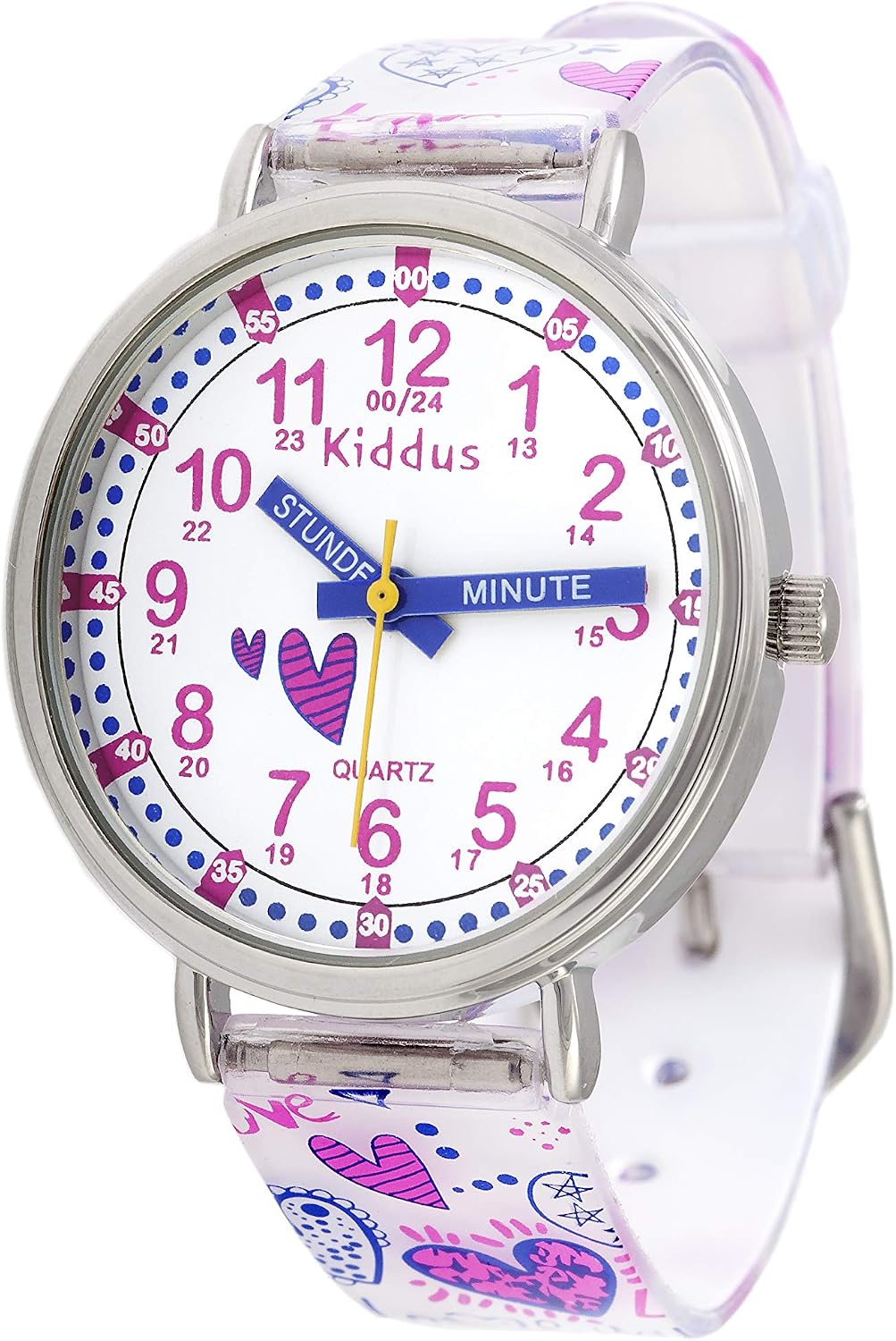 Montre éducative Kiddus – Apprendre L’heure Facilement – Quartz Japonais – Résiste à L’eau – Cadeau Enfant