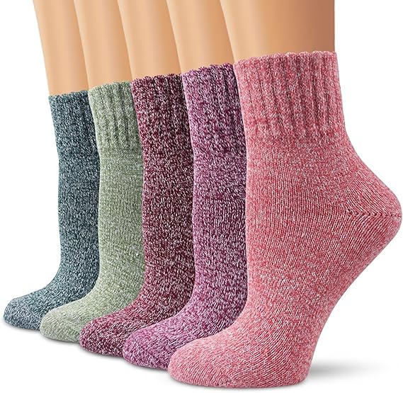 Womens Super Thick Crew Winter Socks 5 Pack (Colour5) Amazon.co.uk
