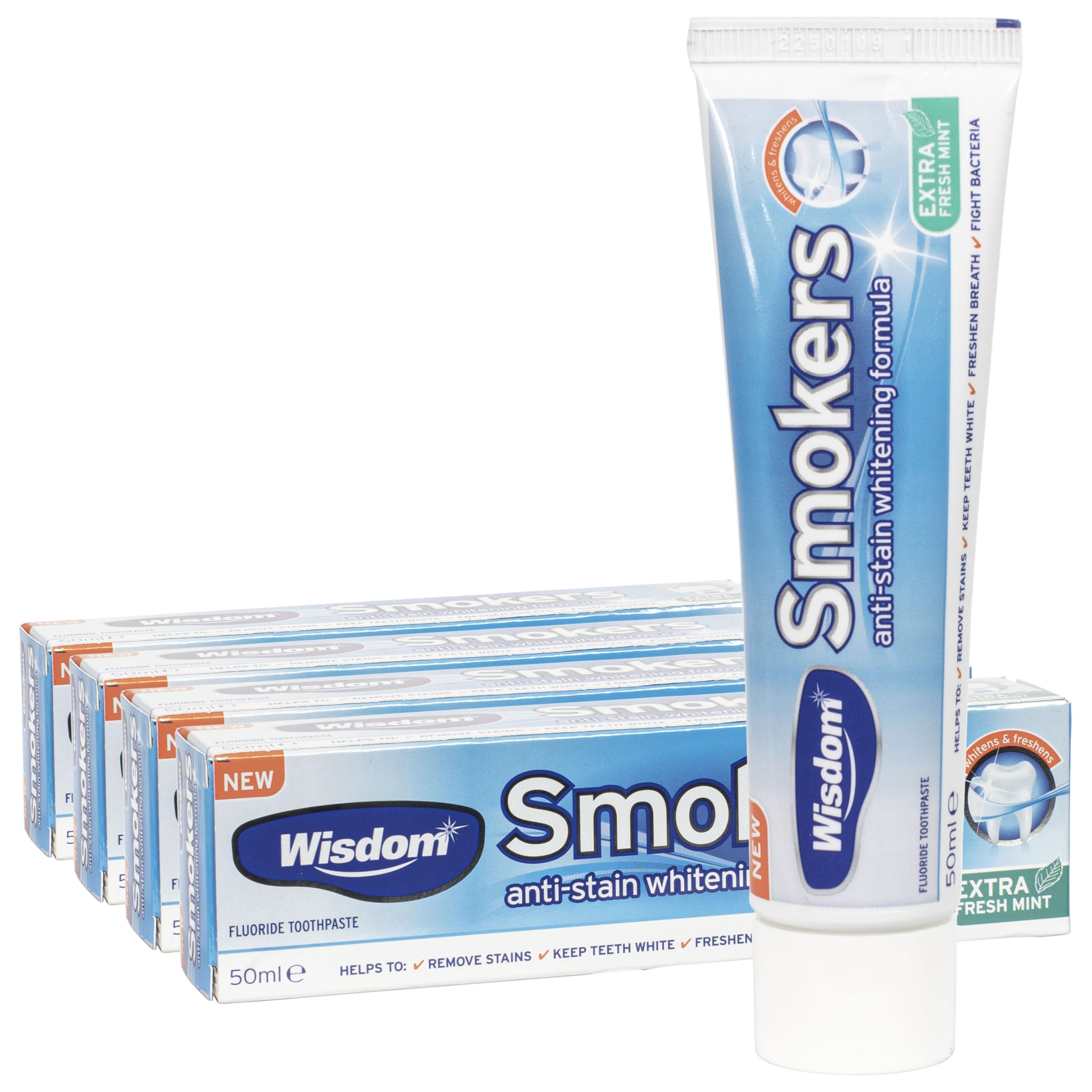 Wisdom 50 ml Smokers Anti-Stain Whitening Toothpaste - Pack of 4