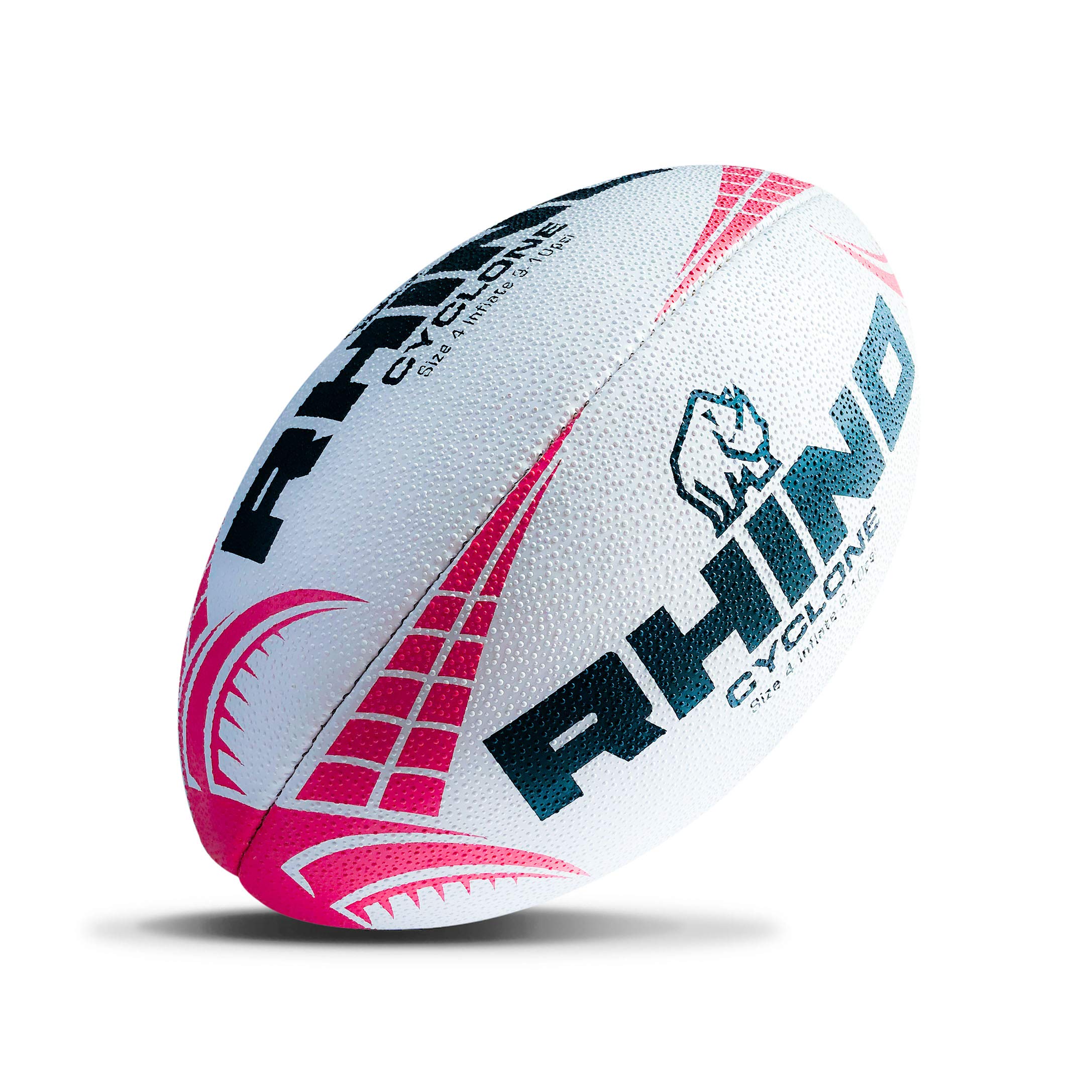 Rhino Cyclone Rugby Ball White/Red Size 5