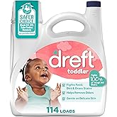 Dreft Toddler Liquid Laundry Detergent, Gentle on Sensitive Skin Laundry Soap, 150 fl oz, 114 Loads (Packaging May Vary)