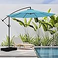 HOMSHADE 10ft Offset Patio Umbrella with Base Included, Cantilever Offset Hanging Patio Outdoor Market Umbrella UPF50+ UV Protection with Easy Tilt and Crank for Pool Deck and Garden
