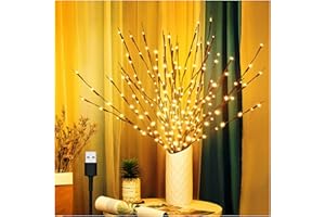 KXCOFTXI 3 Pack Twig Lights, Prelit Branches, USB Plug in Branches Lights with 60 LED Bulbs, Romantic Decorative Iights for Vase, Lighted Tree Branches for Indoor, Plug in Lighted Branches for Party