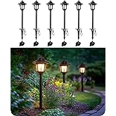 EDISHINE Low Voltage Landscape Lighting, 12V 3W 120LM 3000K Seed Glass Outdoor Landscape Path Lights with Connectors, ORB Waterproof Electric LED Pathway Light Wired for Walkway Garden Yard, 6 Pack