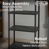 Oypla 4 Tier Black Plastic Heavy Duty Shelving Racking Storage Unit 80kg view 4