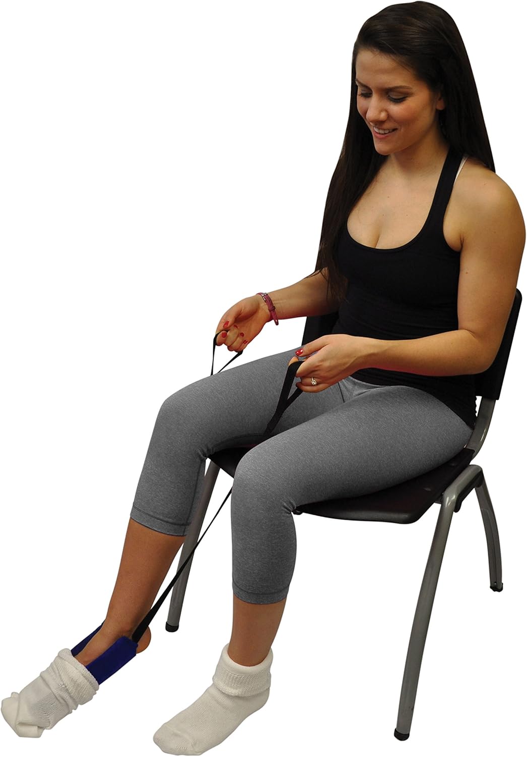 Blue Jay ‘Get Your Sock On’ Flexible Sock Aid - 25 in. Looped Handles, Flexible Plastic Inner Core. Daily Living Sock Aids: Health & Personal Care