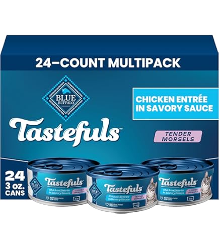 Amazon.com : Blue Buffalo Tastefuls Tuna Entre in Gravy Flaked Adult Wet Cat  Food, Real Tuna First, Natural Ingredients Enhanced with Vitamins, Minerals  & Other Nutrients, 3-oz. Cans (24 Count) : Pet Supplies
