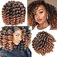 Jamaican Bounce Crochet Hair-4 Packs Deal 8 Inch 22Roots Jumpy Wand Curly Crochet Hair For Black Women (8 Inch 4 Packs, T1B-30#)
