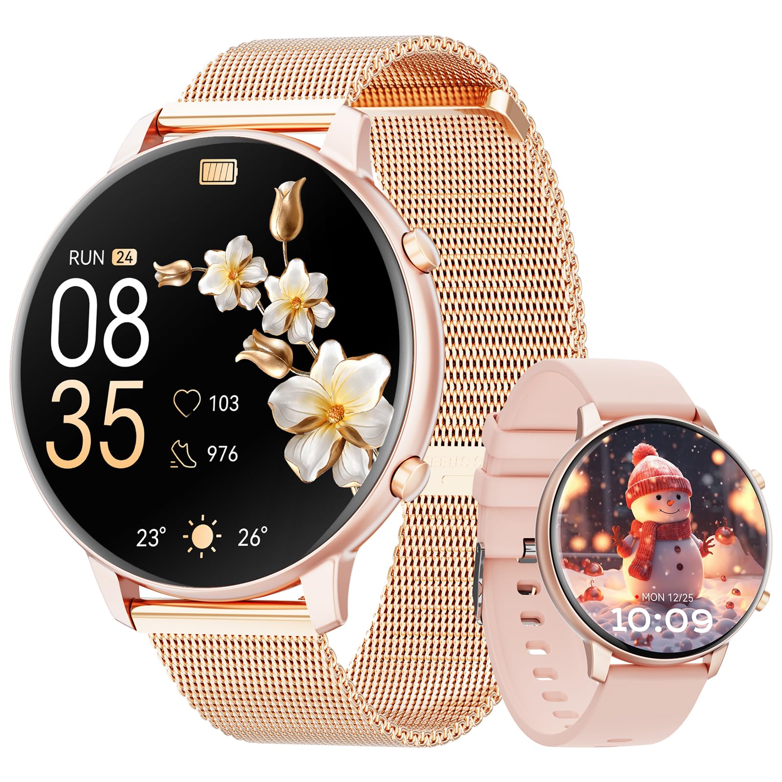 Hwagol Smart Watch (Answer/Make Calls), 1.39" Fitness Tracker, Smartwatch Heart Rate/Sleep Monitor/Pedometer/Calories, 140+ Sports Modes, Waterproof Women's Men's Fitness Watch for Android iOS