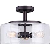 CANARM ISF633A03ORB Nash 3 Bulb Semi-Flush Mount with Seeded Glass, Oil Rubbed Bronze