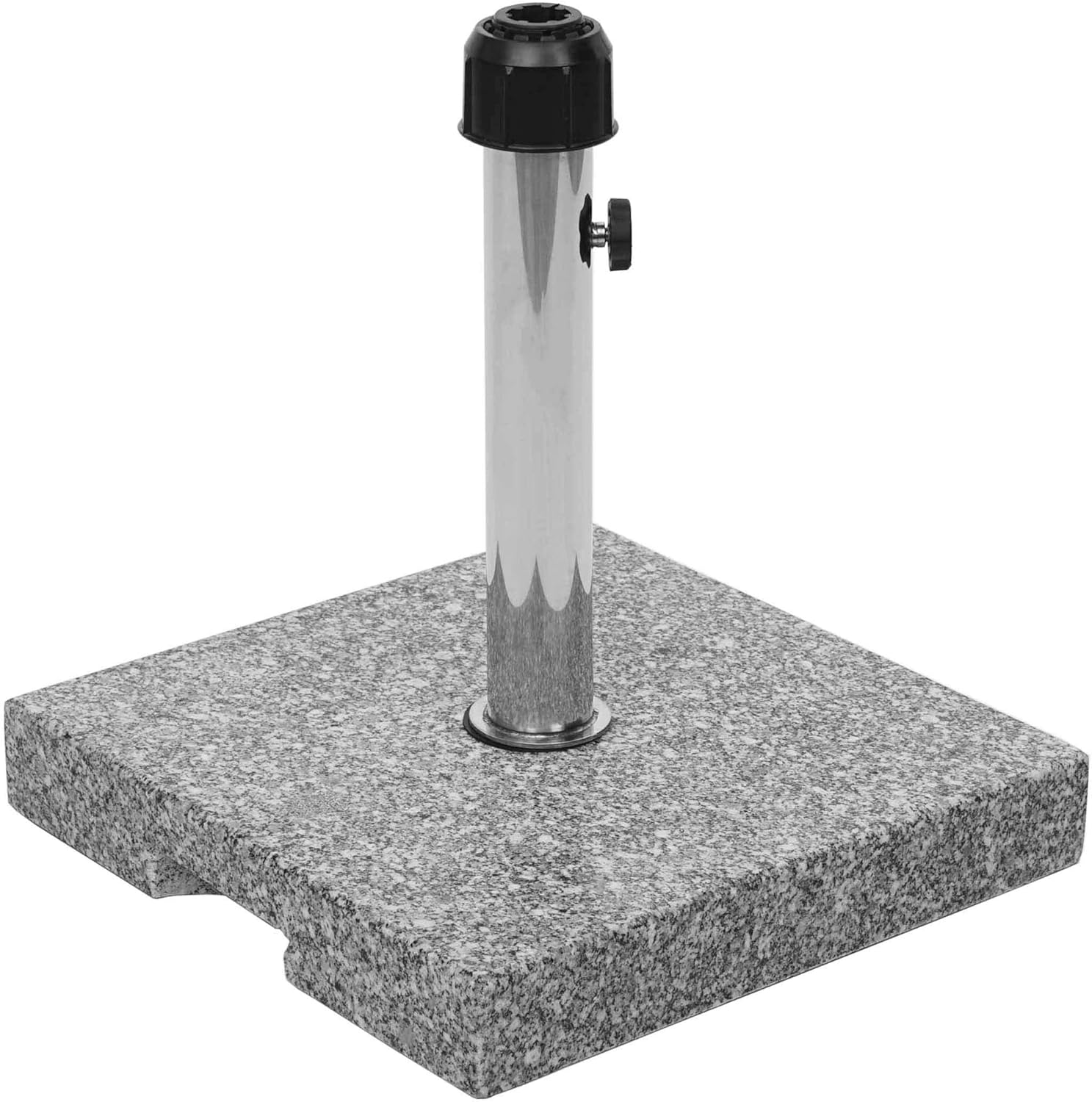 Mendler Sonnenschirmständer HWC-F92, Schirmständer Schirmhalter, Granit ~ 23kg eckig grau