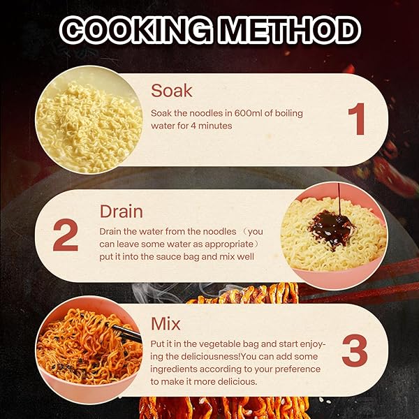 BAIXIANG KOREAN HOT FLAVOR RAMEN, SPICY HOT FLAVOR INSTANT NOODLE, SUITABLE FOR SPICY FOOD LOVER, PACK OF 5