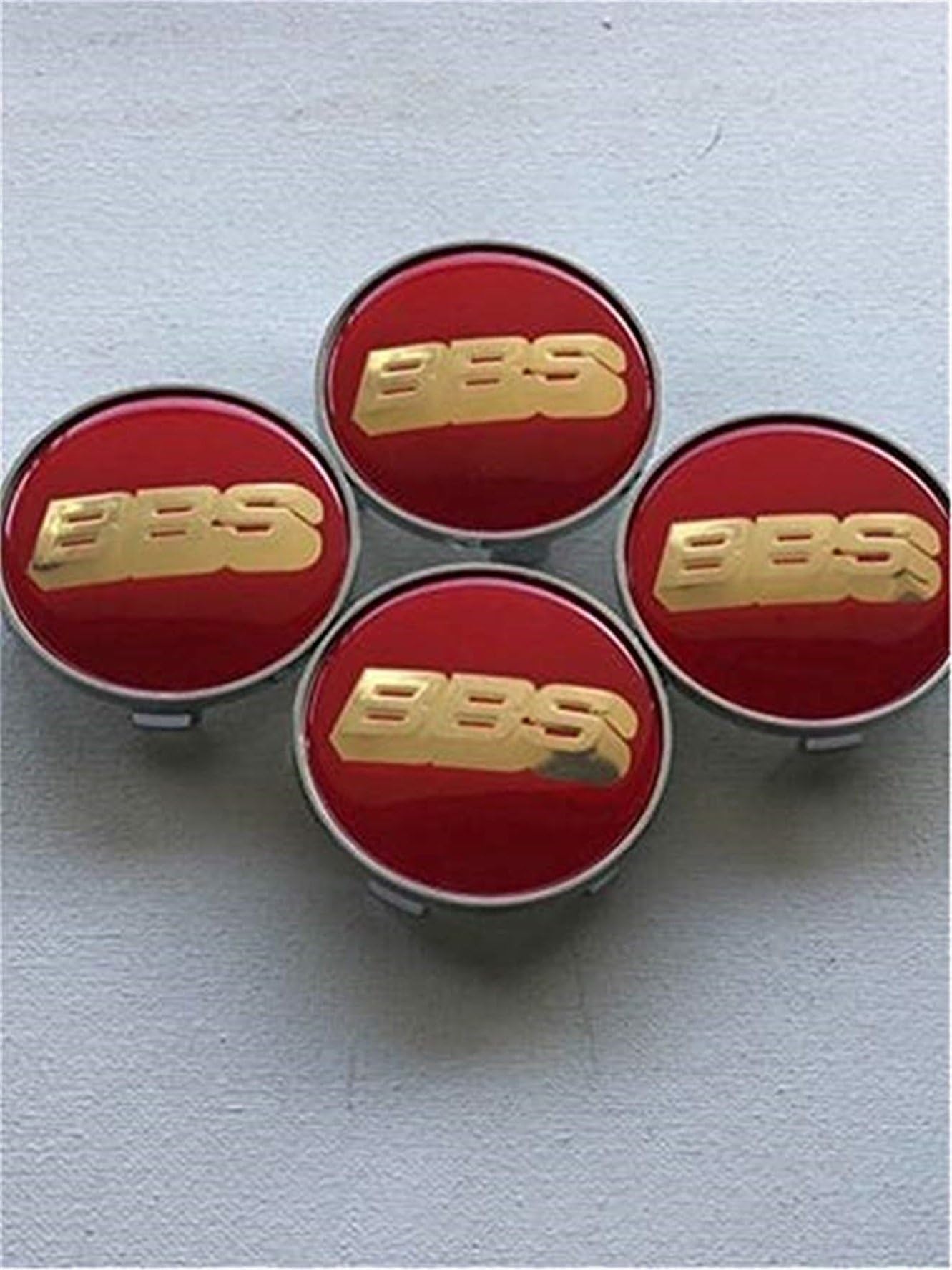 chuchu88 4pcs BBS (Red/Black/green) 68mm Wheel Center Hub Caps (Red/gold)