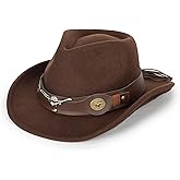 Western-Cowboy-Hat Classic Cowgirl-Hat for Kids Boys Girls Bull-Head Fedora for Party(4-8T)