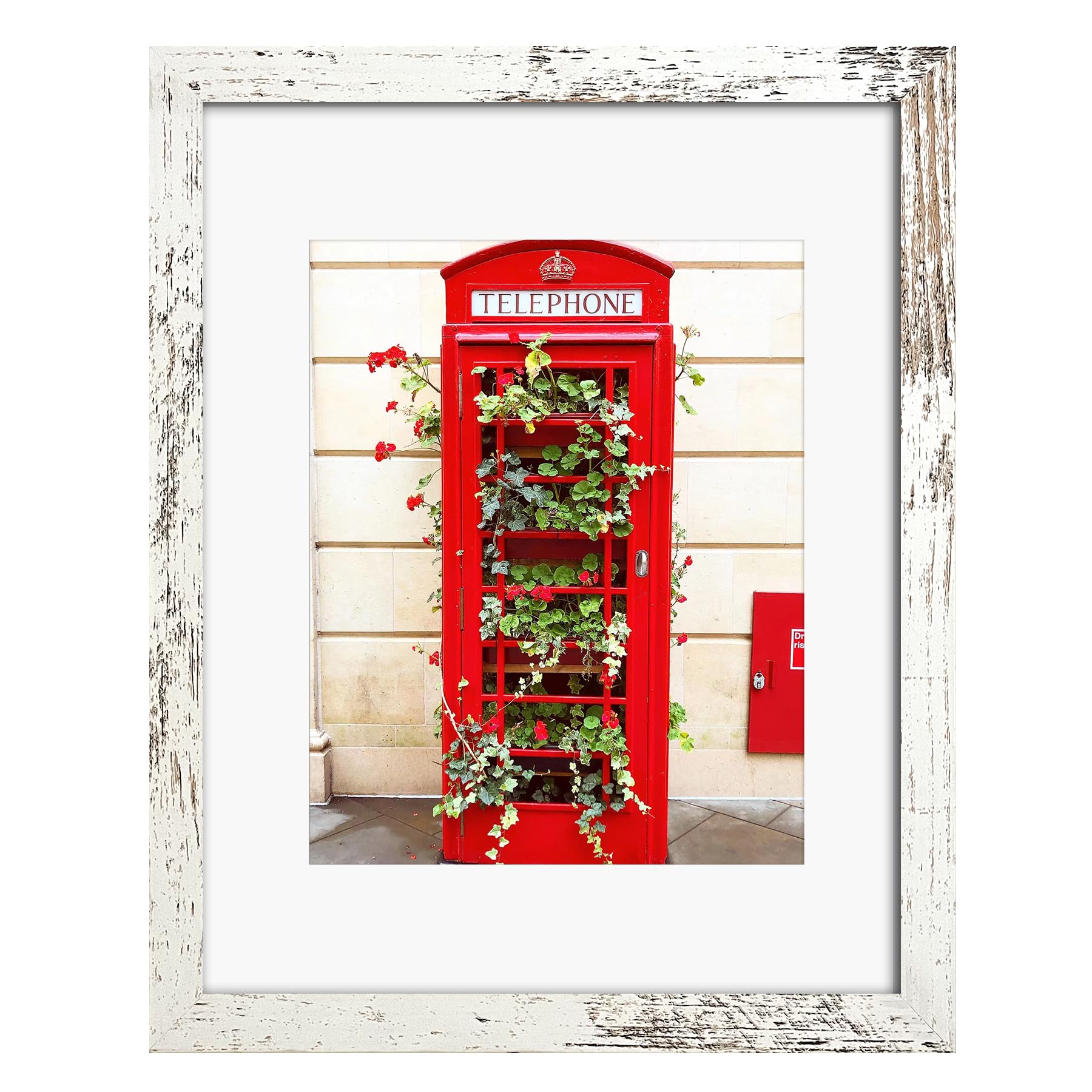 Photo 1 of SESEAT 11x14 Picture Frame Distressed White, Display Pictures 8x10 with Mat or 11x14 without Mat,Photo Frames Wall Gallery, 1 Pack