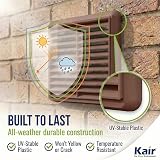 Kair Brown 125mm Louvred Wall Vent Grille with Flyscreen 155mm Front view 5