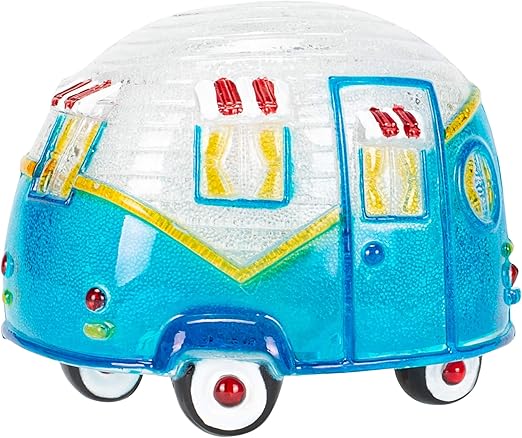 Trailer Blue And White Camper Night Light On The Road Again