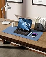 YSAGi Leather Desk Mat Large 60x35 cm Sea Blue Non-Slip Water Resistant view 5