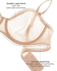 INLYRIC Women's Sheer Strapless Bras Mesh Sexy